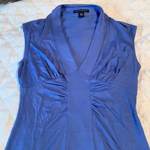 Banana Republic sleeveless blue top with ruching details, S, no defects